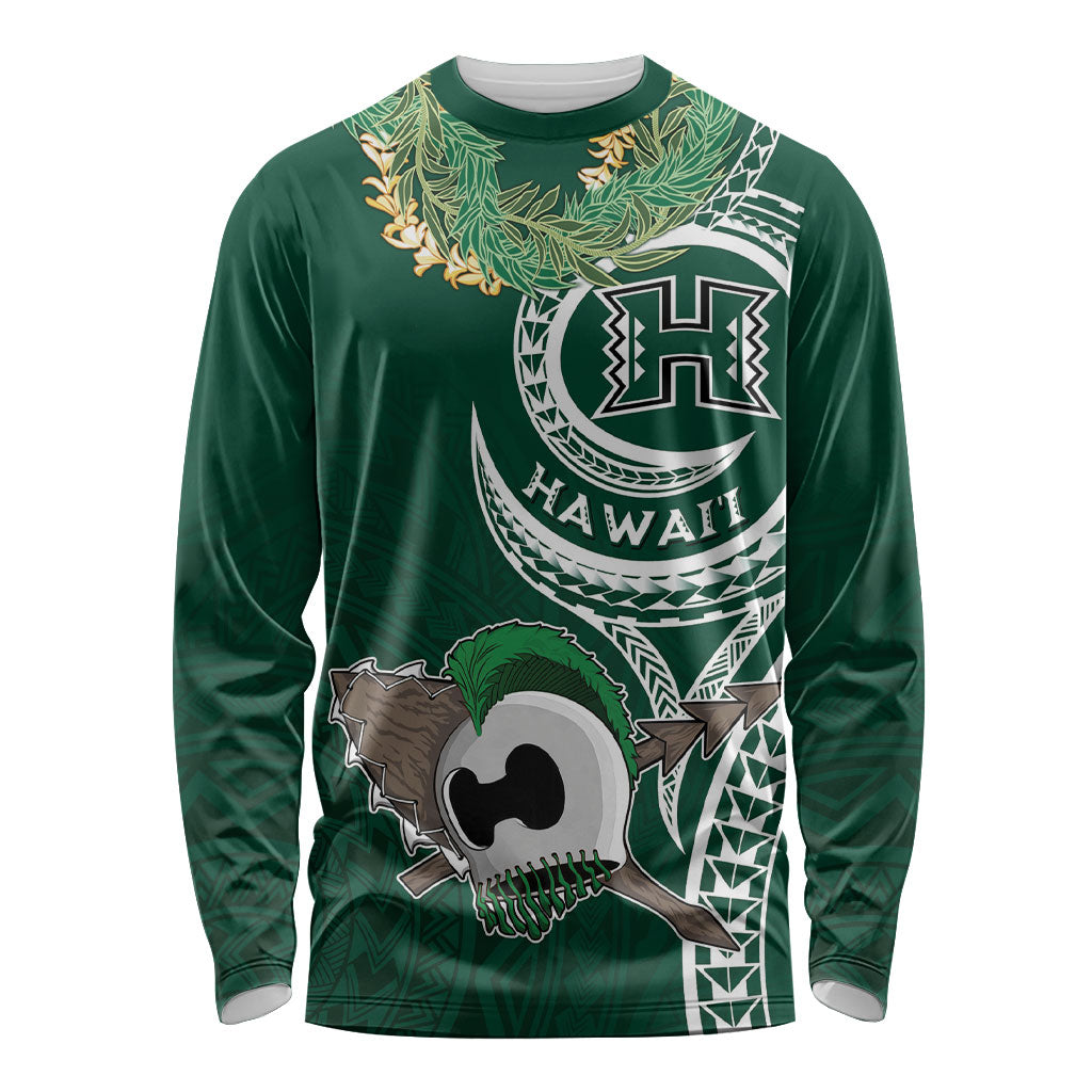 Hawaii Rainbow Warriors Alumni Personalized Long Sleeve Shirt Ti Maile Lei - Glory For The Warriors