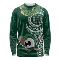 Hawaii Rainbow Warriors Alumni Personalized Long Sleeve Shirt Ti Maile Lei - Glory For The Warriors
