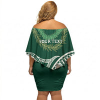 Hawaii Rainbow Warriors Alumni Personalized Off Shoulder Short Dress Ti Maile Lei - Glory For The Warriors