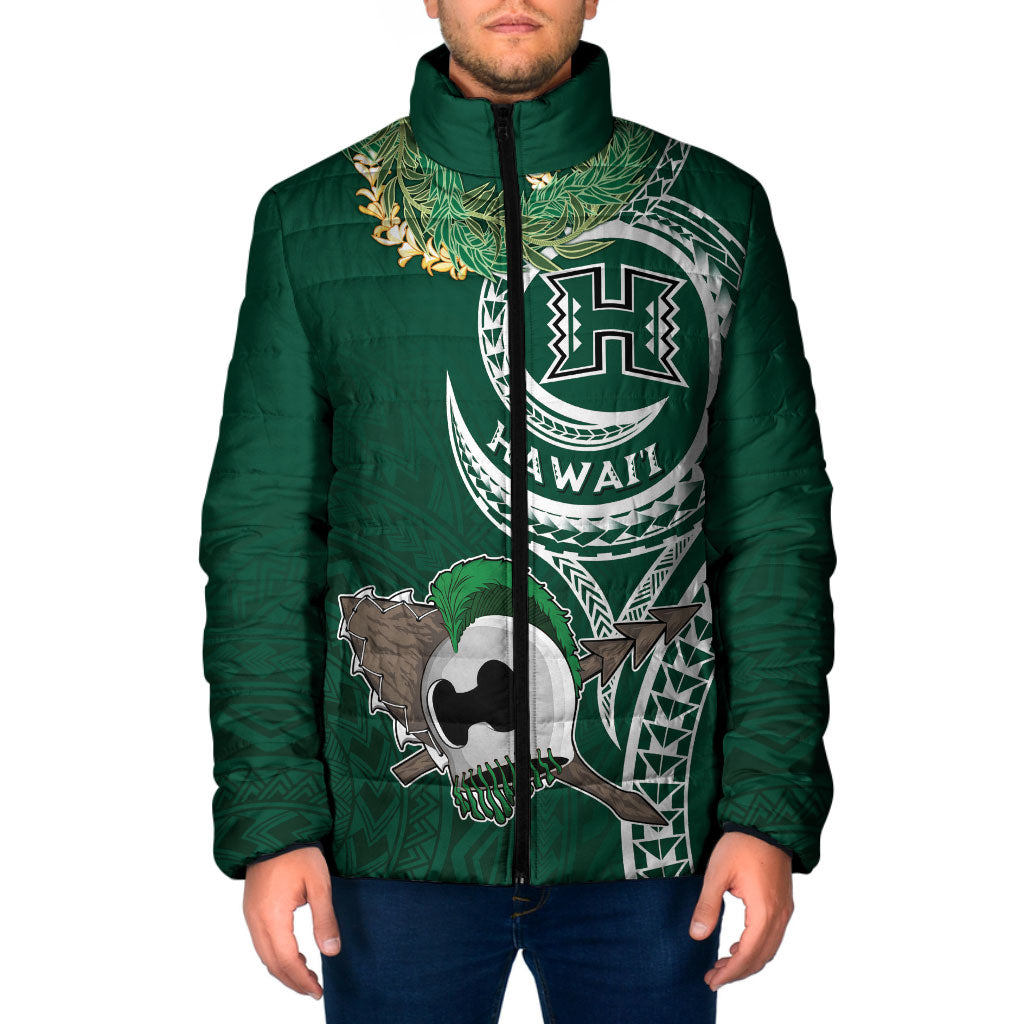 Hawaii Rainbow Warriors Alumni Personalized Padded Jacket Ti Maile Lei - Glory For The Warriors