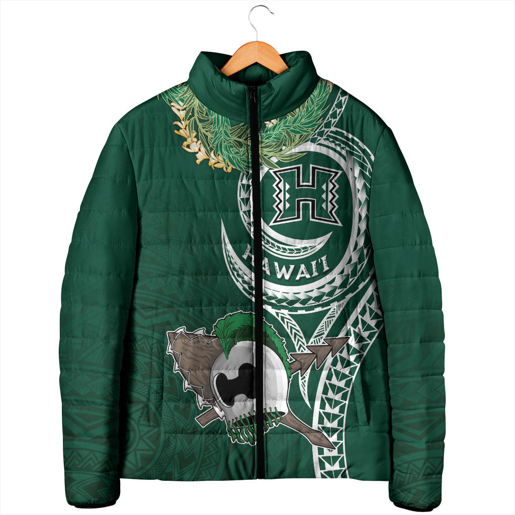 Hawaii Rainbow Warriors Alumni Personalized Padded Jacket Ti Maile Lei - Glory For The Warriors