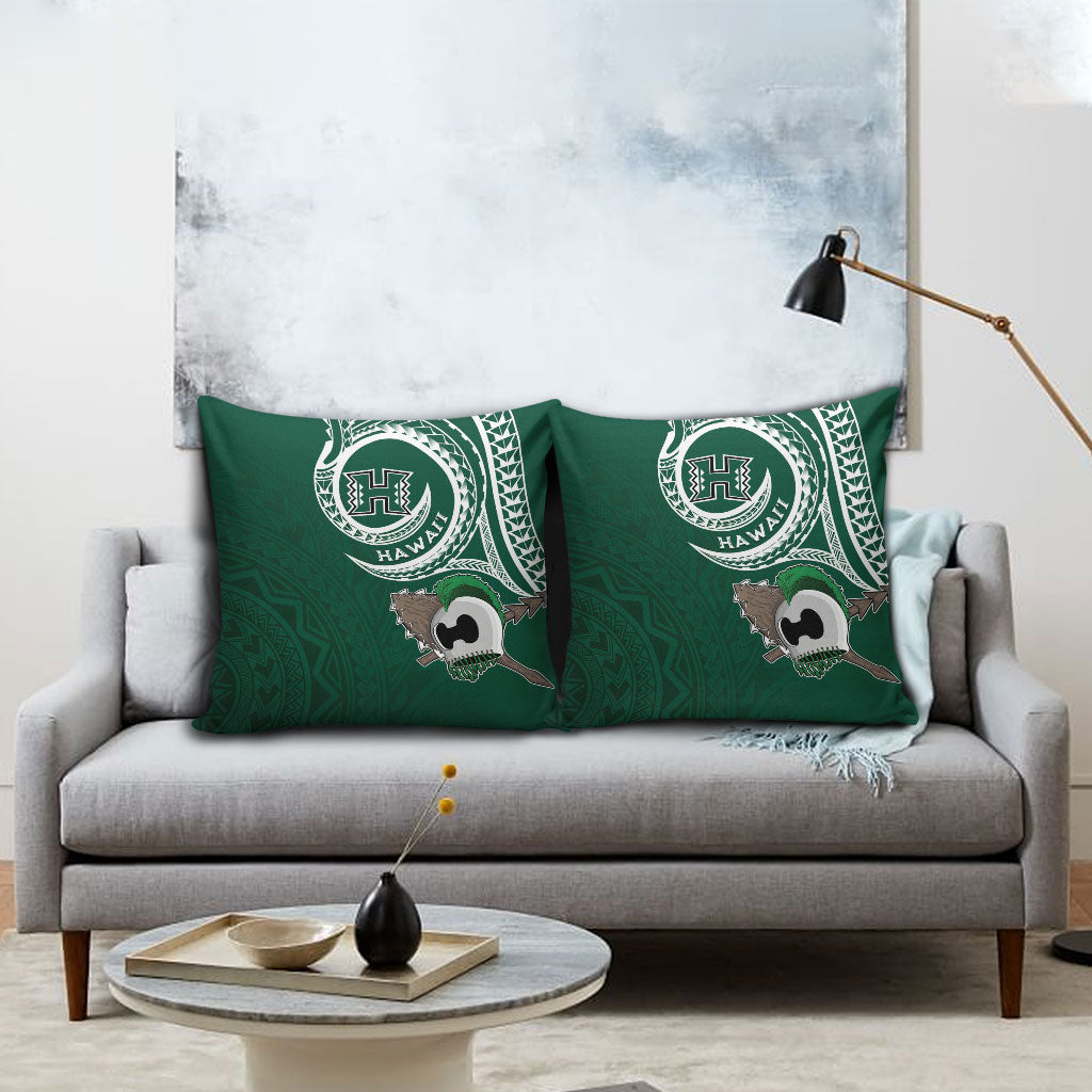 Hawaii Rainbow Warriors Alumni Pillow Cover Ti Maile Lei - Glory For The Warriors