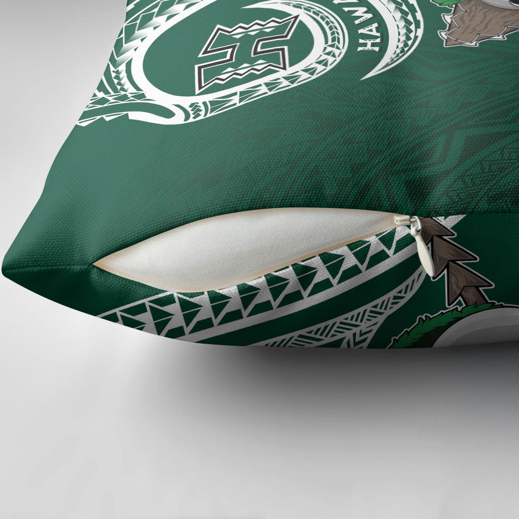 Hawaii Rainbow Warriors Alumni Pillow Cover Ti Maile Lei - Glory For The Warriors