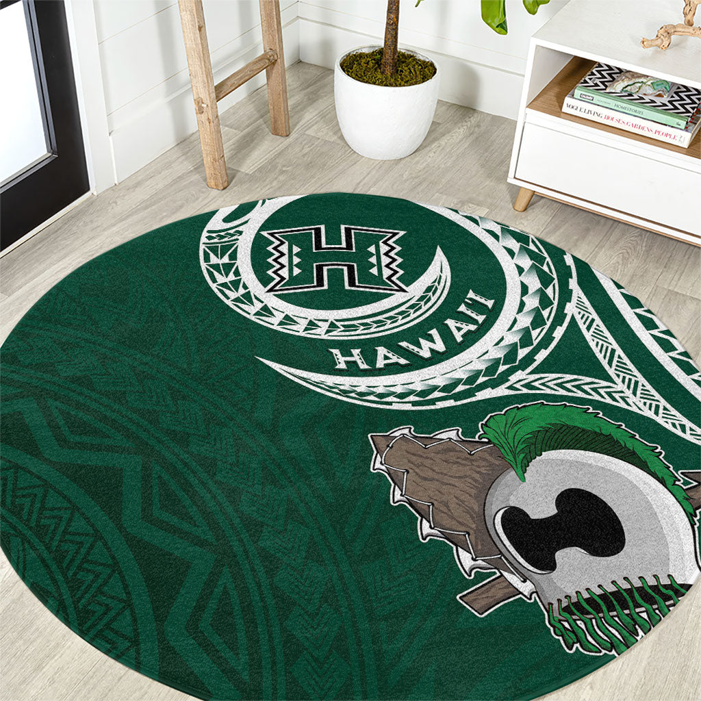 Hawaii Rainbow Warriors Alumni Round Carpet Ti Maile Lei - Glory For The Warriors