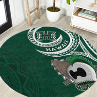 Hawaii Rainbow Warriors Alumni Round Carpet Ti Maile Lei - Glory For The Warriors