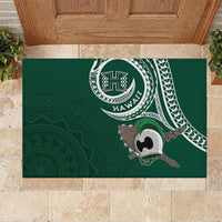 Hawaii Rainbow Warriors Alumni Rubber Doormat Ti Maile Lei - Glory For The Warriors