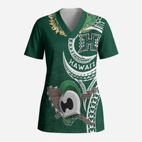 Hawaii Rainbow Warriors Alumni Personalized Scrub Top Ti Maile Lei - Glory For The Warriors