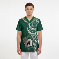 Hawaii Rainbow Warriors Alumni Personalized Scrub Top Ti Maile Lei - Glory For The Warriors