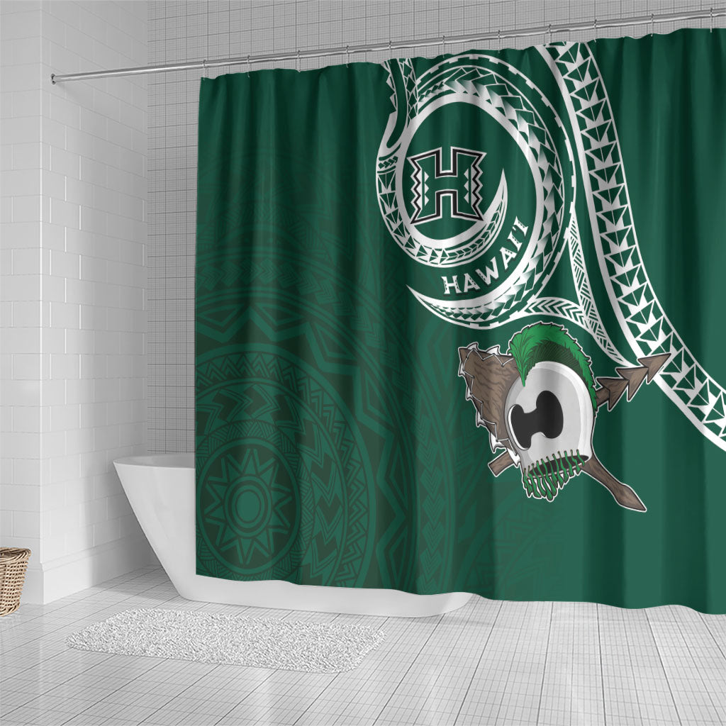 Hawaii Rainbow Warriors Alumni Shower Curtain Ti Maile Lei - Glory For The Warriors