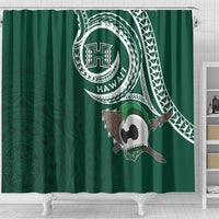 Hawaii Rainbow Warriors Alumni Shower Curtain Ti Maile Lei - Glory For The Warriors
