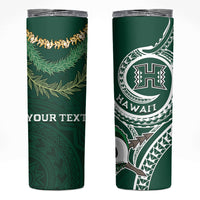 Hawaii Rainbow Warriors Alumni Personalized Skinny Tumbler Ti Maile Lei - Glory For The Warriors
