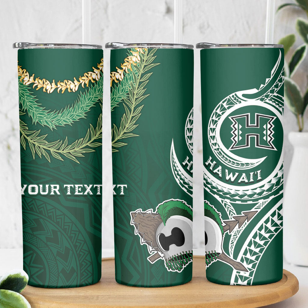 Hawaii Rainbow Warriors Alumni Personalized Skinny Tumbler Ti Maile Lei - Glory For The Warriors