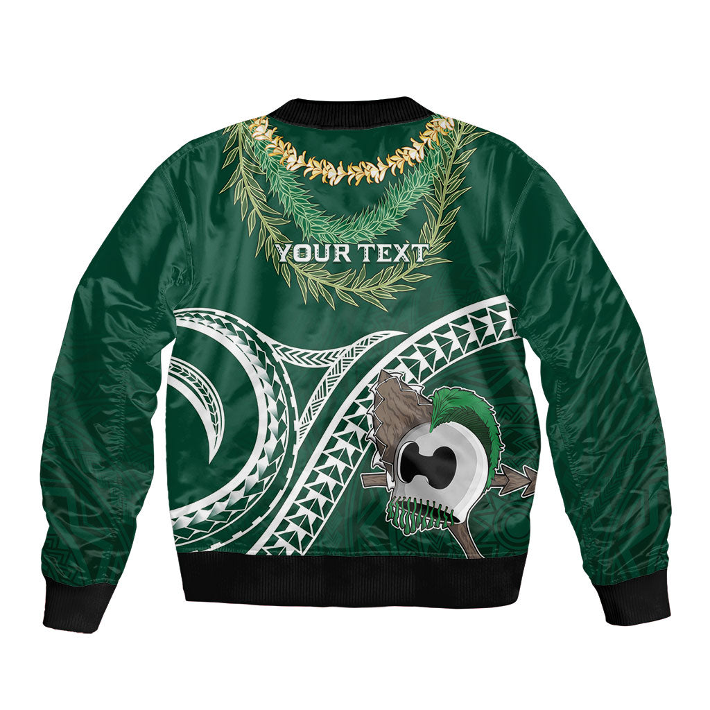 Hawaii Rainbow Warriors Alumni Personalized Sleeve Zip Bomber Jacket Ti Maile Lei - Glory For The Warriors