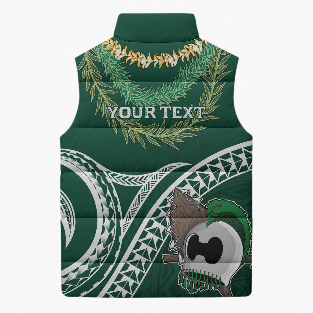 Hawaii Rainbow Warriors Alumni Personalized Sleeveless Puffer Jacket Ti Maile Lei - Glory For The Warriors