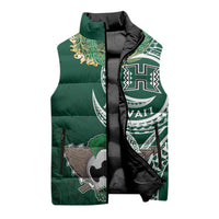 Hawaii Rainbow Warriors Alumni Personalized Sleeveless Puffer Jacket Ti Maile Lei - Glory For The Warriors