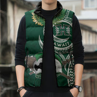 Hawaii Rainbow Warriors Alumni Personalized Sleeveless Puffer Jacket Ti Maile Lei - Glory For The Warriors