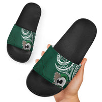 Hawaii Rainbow Warriors Alumni Slide Sandals Ti Maile Lei - Glory For The Warriors