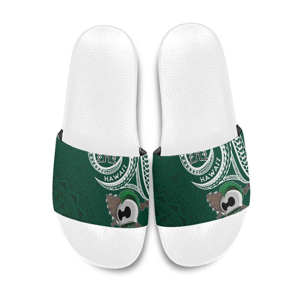 Hawaii Rainbow Warriors Alumni Slide Sandals Ti Maile Lei - Glory For The Warriors