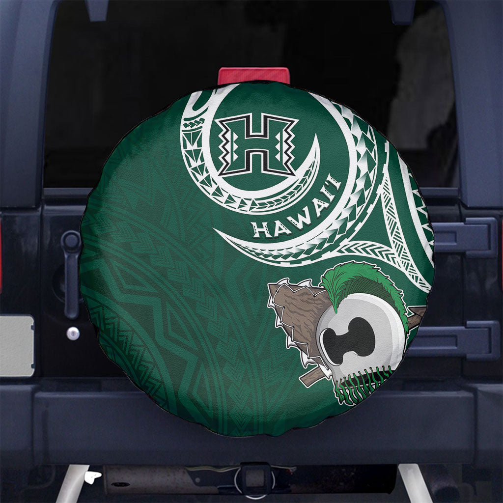 Hawaii Rainbow Warriors Alumni Spare Tire Cover Ti Maile Lei - Glory For The Warriors