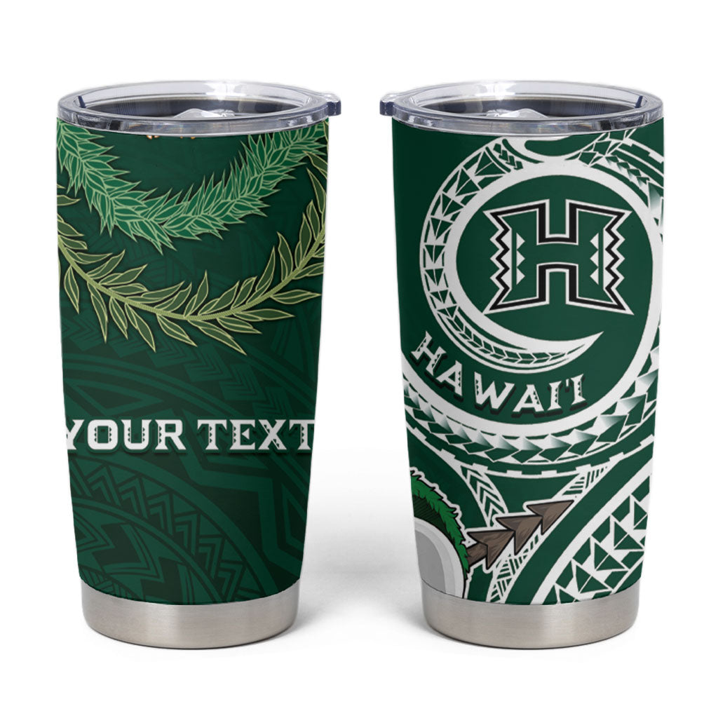 Hawaii Rainbow Warriors Alumni Personalized Tumbler Cup Ti Maile Lei - Glory For The Warriors