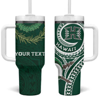 Hawaii Rainbow Warriors Alumni Personalized Tumbler With Handle Ti Maile Lei - Glory For The Warriors