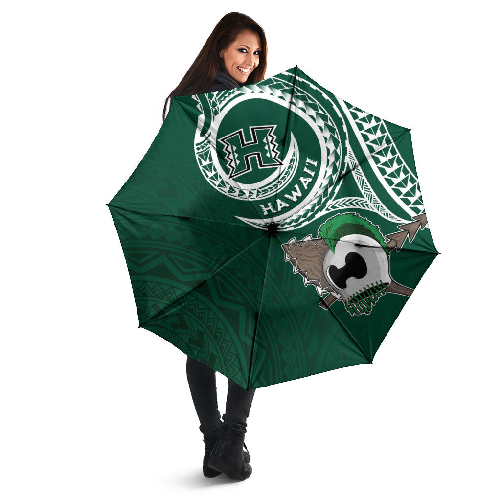 Hawaii Rainbow Warriors Alumni Umbrella Ti Maile Lei - Glory For The Warriors
