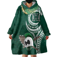 Hawaii Rainbow Warriors Alumni Personalized Wearable Blanket Hoodie Ti Maile Lei - Glory For The Warriors