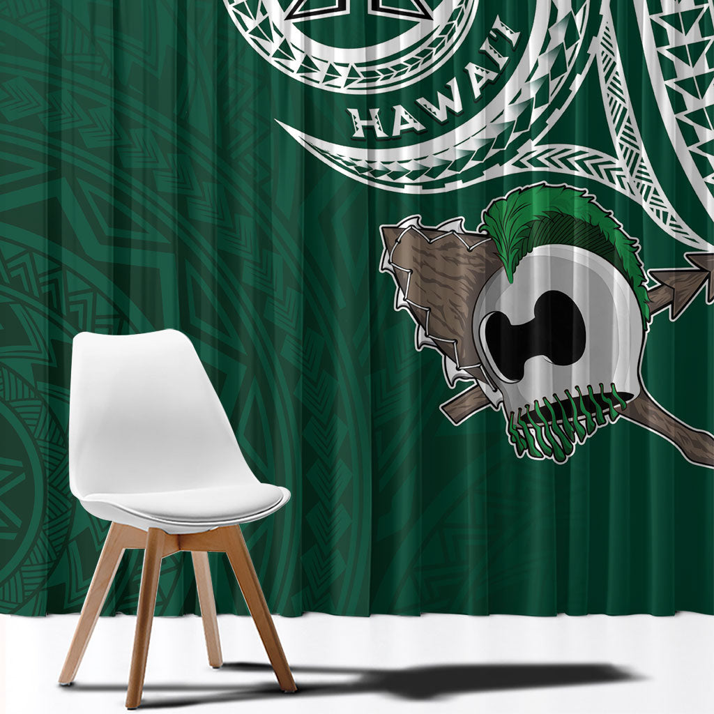 Hawaii Rainbow Warriors Alumni Window Curtain Ti Maile Lei - Glory For The Warriors