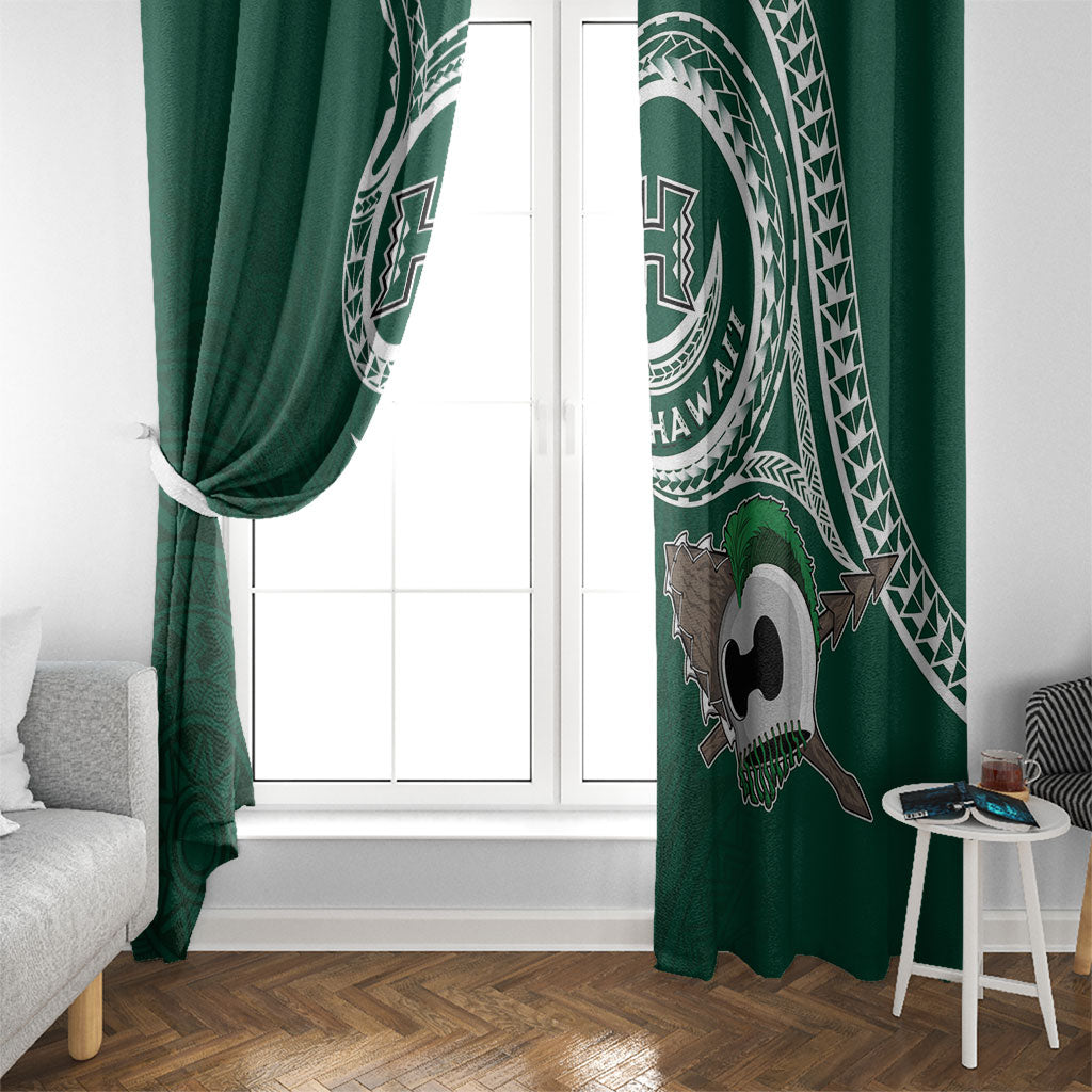 Hawaii Rainbow Warriors Alumni Window Curtain Ti Maile Lei - Glory For The Warriors