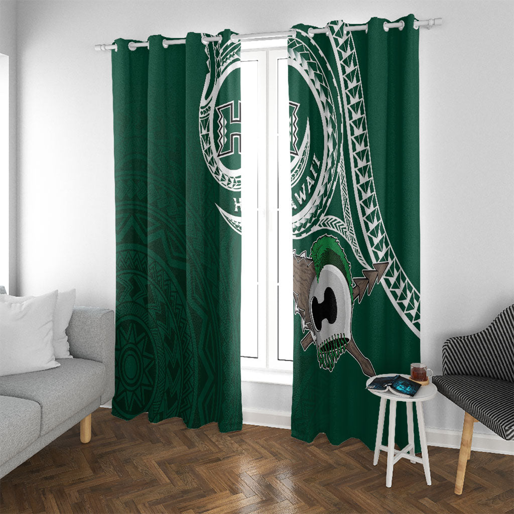 Hawaii Rainbow Warriors Alumni Window Curtain Ti Maile Lei - Glory For The Warriors