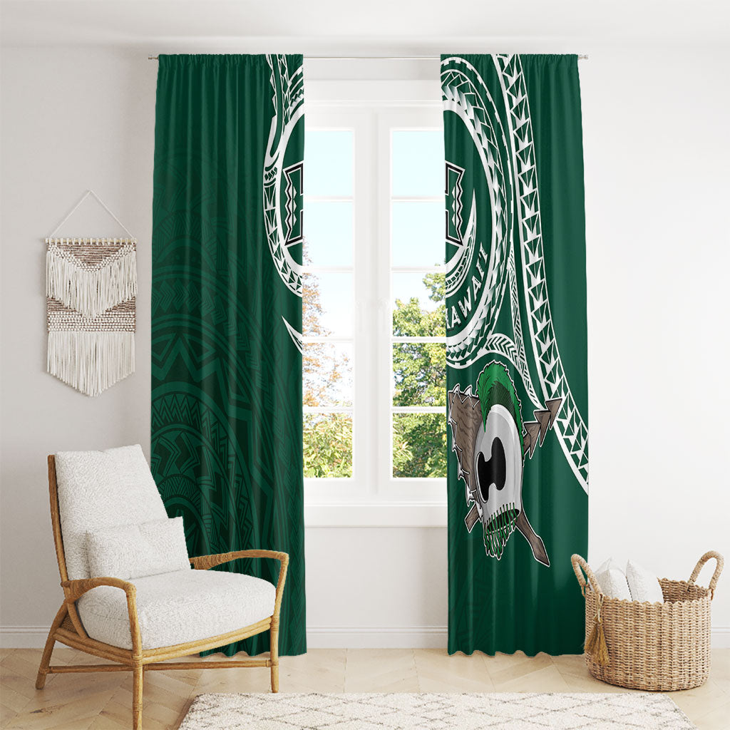 Hawaii Rainbow Warriors Alumni Window Curtain Ti Maile Lei - Glory For The Warriors