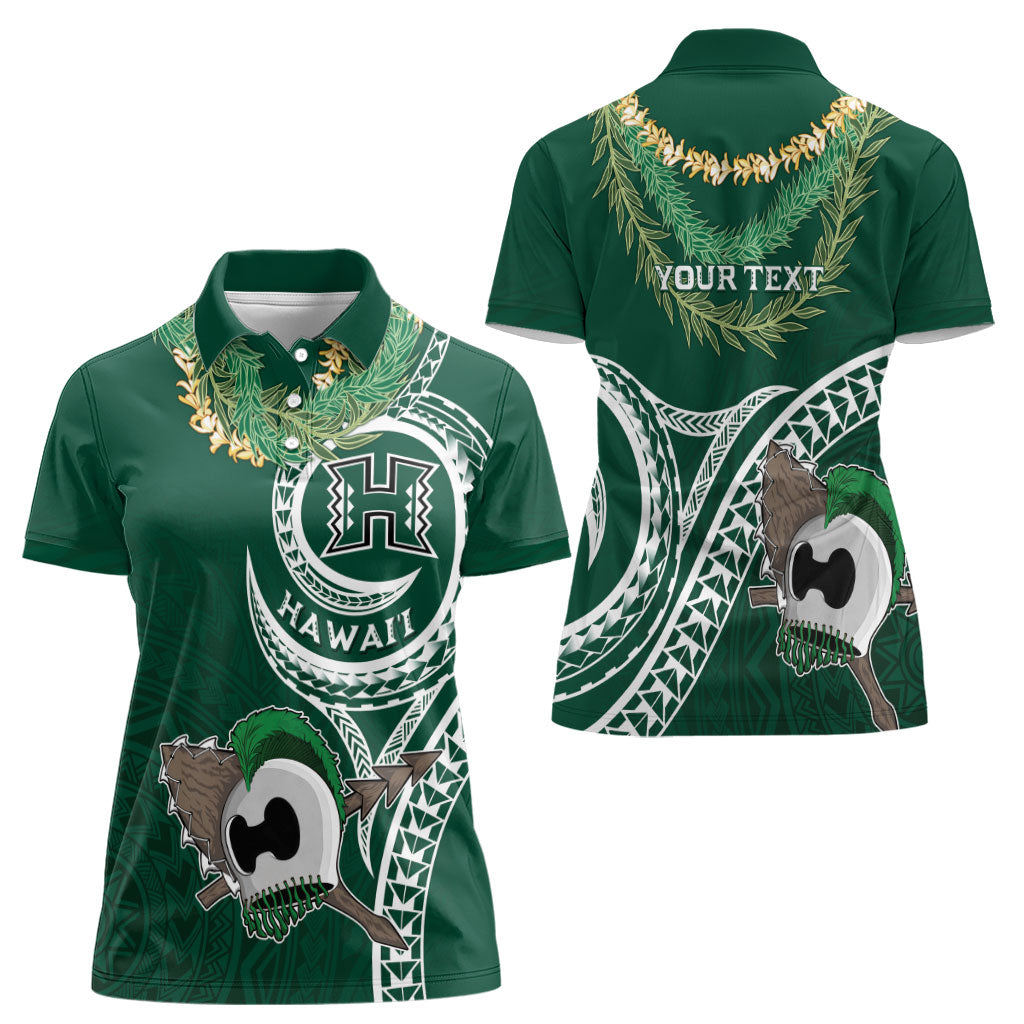 Hawaii Rainbow Warriors Alumni Personalized Women Polo Shirt Ti Maile Lei - Glory For The Warriors