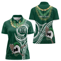 Hawaii Rainbow Warriors Alumni Personalized Women Polo Shirt Ti Maile Lei - Glory For The Warriors