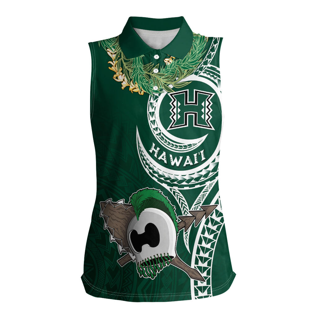 Hawaii Rainbow Warriors Alumni Personalized Women Sleeveless Polo Shirt Ti Maile Lei - Glory For The Warriors