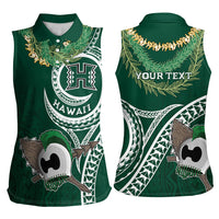 Hawaii Rainbow Warriors Alumni Personalized Women Sleeveless Polo Shirt Ti Maile Lei - Glory For The Warriors