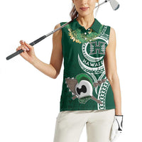 Hawaii Rainbow Warriors Alumni Personalized Women Sleeveless Polo Shirt Ti Maile Lei - Glory For The Warriors