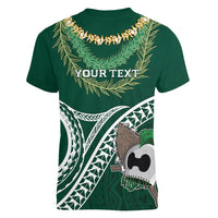Hawaii Rainbow Warriors Alumni Personalized Women V-Neck T-Shirt Ti Maile Lei - Glory For The Warriors