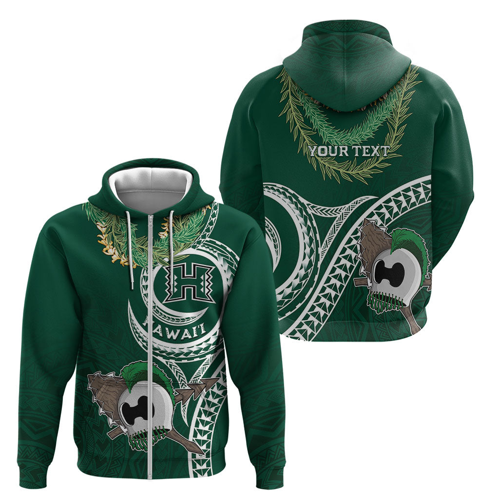Hawaii Rainbow Warriors Alumni Personalized Zip Hoodie Ti Maile Lei - Glory For The Warriors