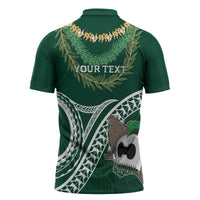 Hawaii Rainbow Warriors Alumni Personalized Zipper Polo Shirt Ti Maile Lei - Glory For The Warriors