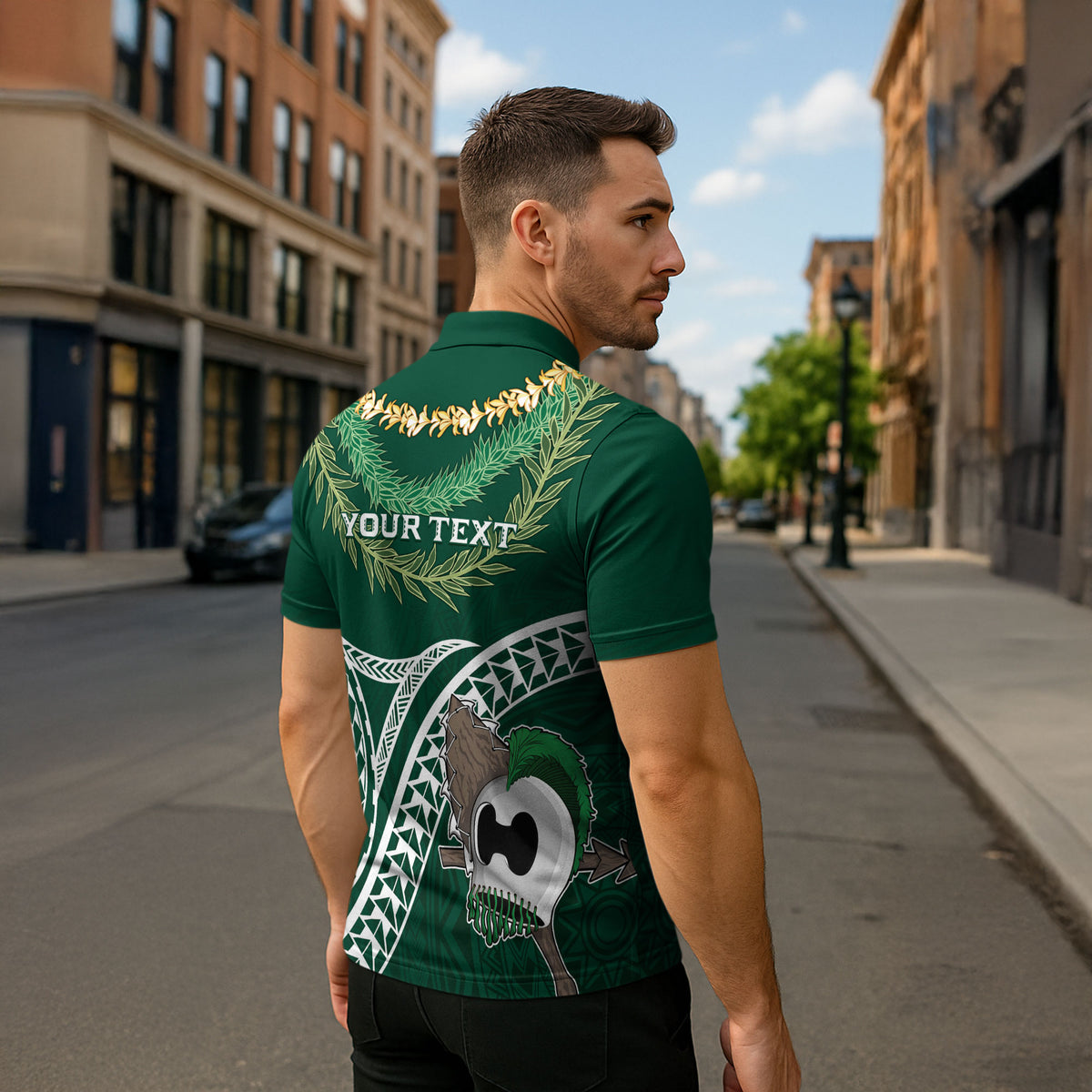 Hawaii Rainbow Warriors Alumni Personalized Zipper Polo Shirt Ti Maile Lei - Glory For The Warriors
