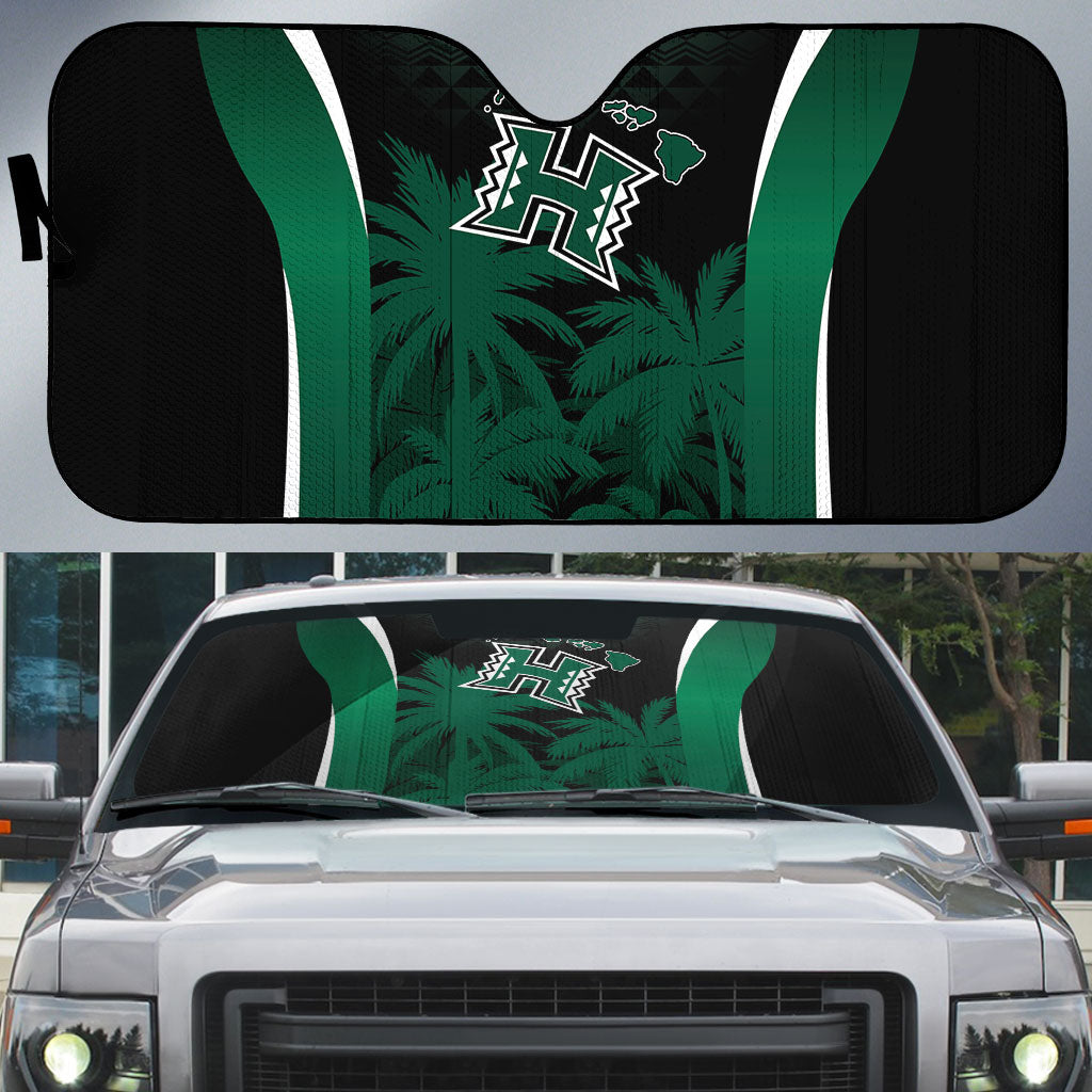Hawaii Rainbow Warriors La'au Pama Auto Sun Shade