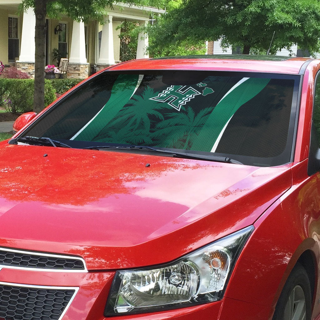 Hawaii Rainbow Warriors La'au Pama Auto Sun Shade