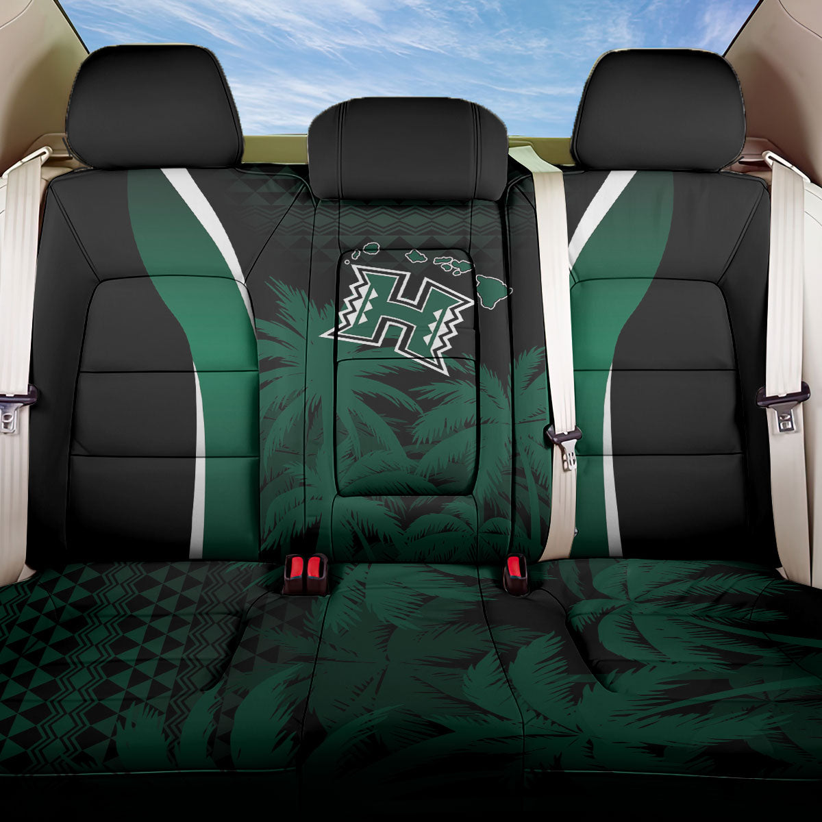 Hawaii Rainbow Warriors La'au Pama Back Car Seat Cover