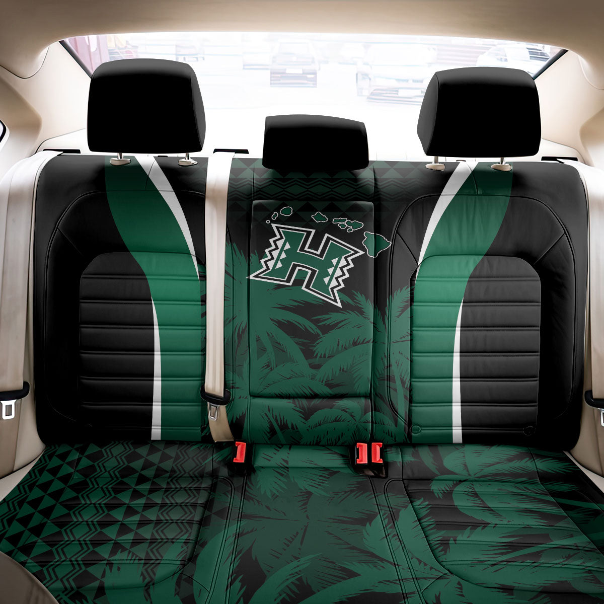 Hawaii Rainbow Warriors La'au Pama Back Car Seat Cover