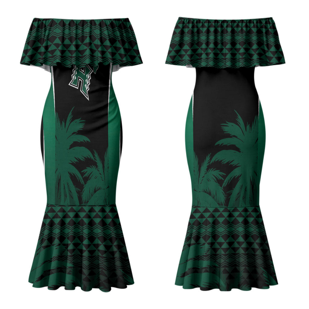 Hawaii Rainbow Warriors La'au Pama Personalized Couples Matching Mermaid Dress and Hawaiian Shirt