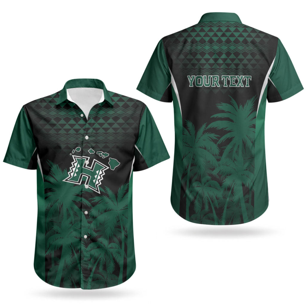 Hawaii Rainbow Warriors La'au Pama Personalized Couples Matching Off Shoulder Maxi Dress and Hawaiian Shirt