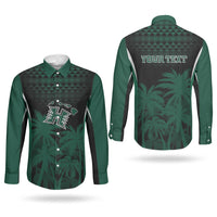 Hawaii Rainbow Warriors La'au Pama Personalized Couples Matching Off Shoulder Maxi Dress and Long Sleeve Button Shirt