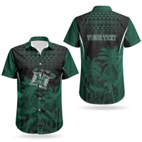 Hawaii Rainbow Warriors La'au Pama Personalized Couples Matching Off The Shoulder Long Sleeve Dress and Hawaiian Shirt