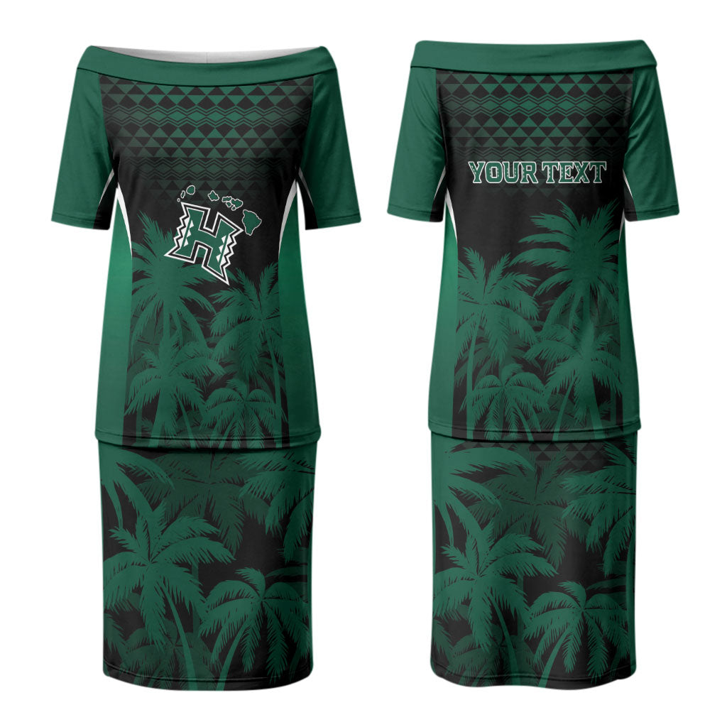Hawaii Rainbow Warriors La'au Pama Personalized Couples Matching Puletasi and Hawaiian Shirt