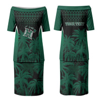 Hawaii Rainbow Warriors La'au Pama Personalized Couples Matching Puletasi and Hawaiian Shirt